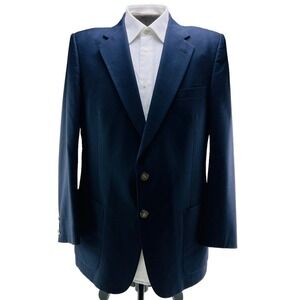 Vintage Burberrys Blazer Mens 44 Navy Blue Wool Gold Button Sport Coat USA 90s
